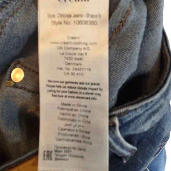 Cream Ankle Jeans With Zipper Accents Size 32 - Picture 8 of 9